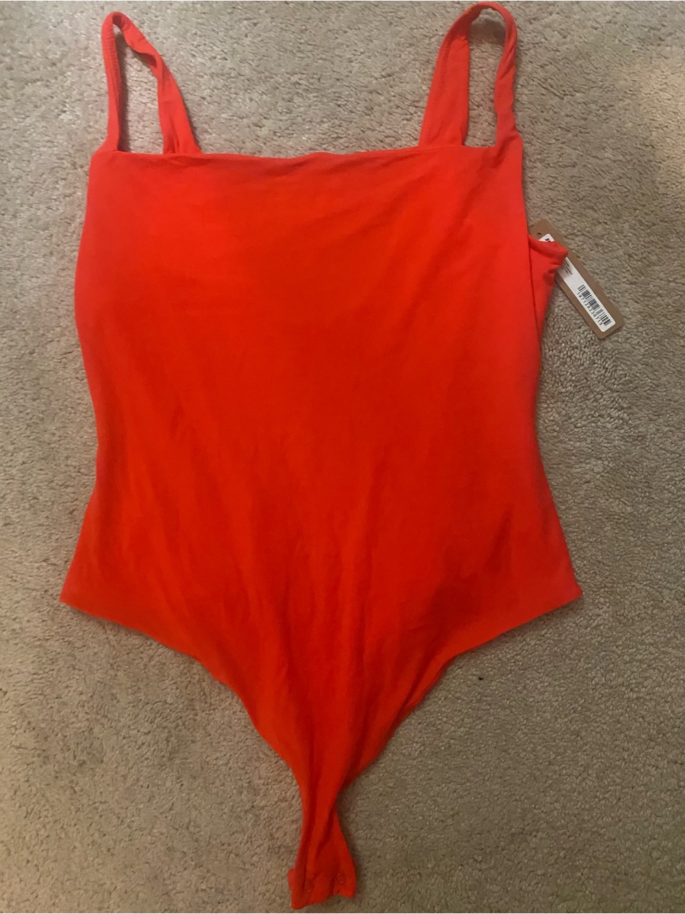 Skims fits everybody square Bodysuit in poppy
